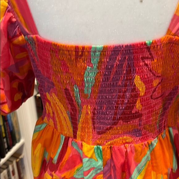 Vibrant Multicolor Floral party Dress - Picture 3 of 5